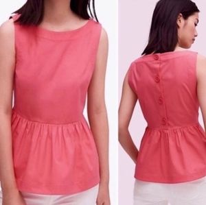 Sleeveless Peplum Top in Coral Pink